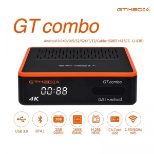GTMEDIA GT Combo 4K安卓9.0 DVB S/S2 C/T/T2 2.4G/5G WIFI BT4.1